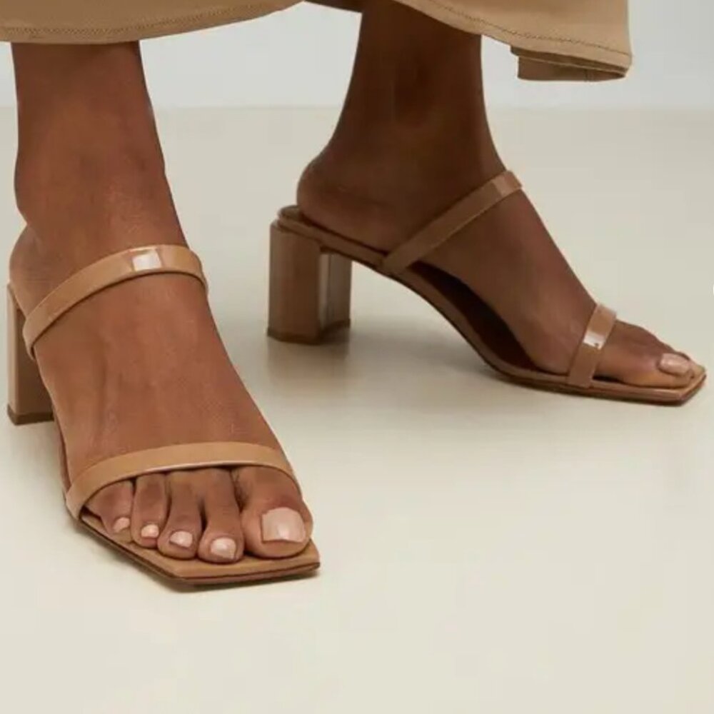 By Far Tanya Patent Leather Sandals, size US 11